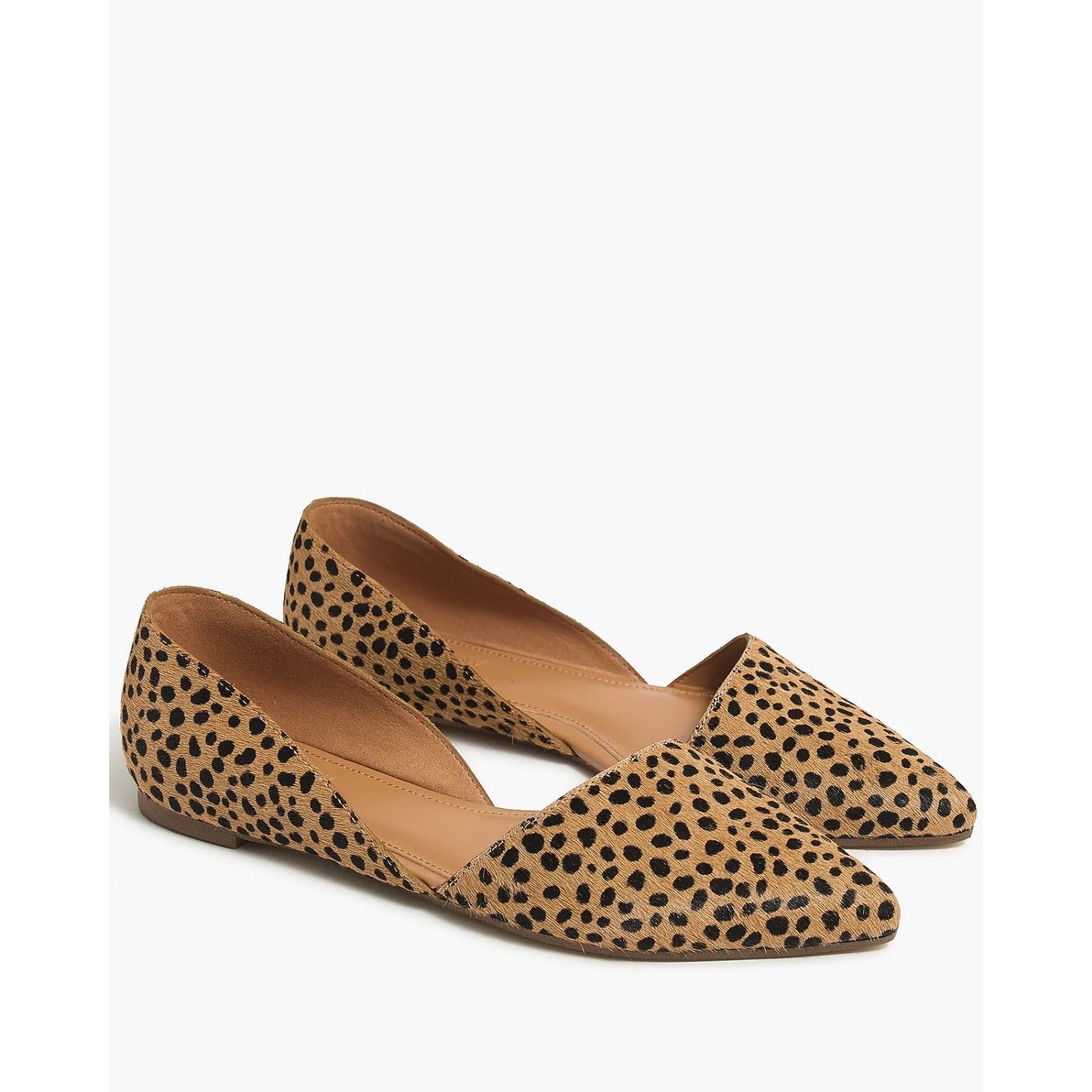 Nwt J. Crew Zoe Leopard Calf Hair D'orsay Flats Spot Dot Print - Box Size 8 $108